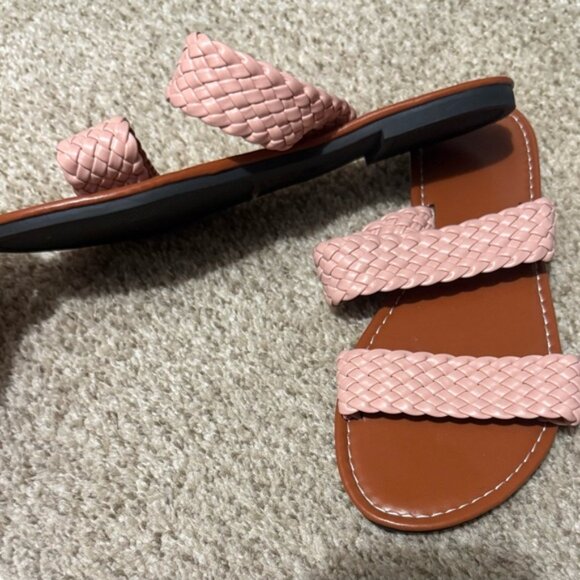 SHEIN Pink and Brown Double Strap Sandals - Picture 2 of 4